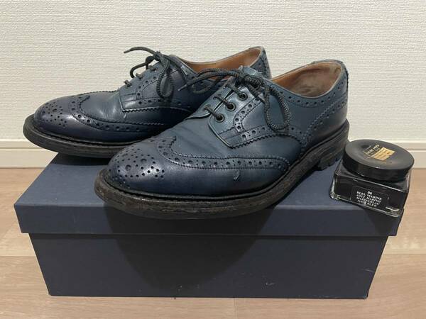 送料無料 トリッカーズ Tricker's BOURTON UK8.5 ネイビー 傷あり THOM BROWN トムブラウン