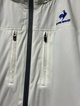 kt676【le coq sportif GOLF】ルコック ゴルフ フード付きアウター メンズ ゴルフウェア 中古品 LL ホワイト ジャンク_画像2