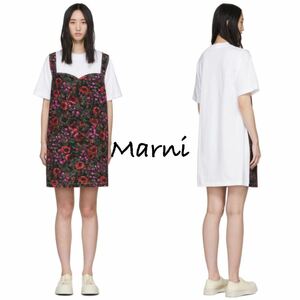 2020.21 Resort 国内正規美品■Marni/マルニ/シャツワンピース・ドレス/Floral・Flower 花柄 '水川あさみ着用 ドッキング/M 春夏 貴重