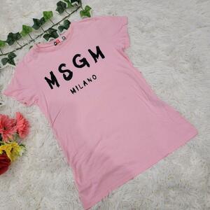 MSGM ピンク　可愛い　ロゴ　Tシャツ　半袖　トレーナー　パーカー　チュニック