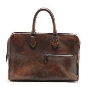 Самая лучшая Berlutti Trowangy Leather Business Bag Bage Brown Dimbag A4
