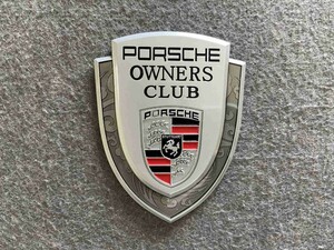 ★ポルシェ PORSCHE★30★ 金属ステッカー エンブレム 3D ドレスアップ メタルカーエンブレム デカール 装飾 1枚 シルバー