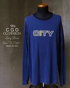 90s USA製 CGD CG Design CITY SPORT リンガー ロンT 長袖Tシャツ L