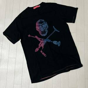 ヨーロッパ古着 スカル ピストル 半袖 Tシャツ 骸骨 SKULL ガイコツ ドクロ 髑髏 海外古着