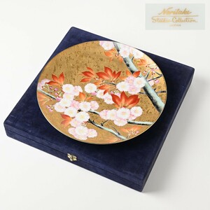 Noritake 水野一正画 桜文飾皿 サイン有 直径約350mm ハンドペイント ノリタケスタジオコレクション studio collection 高級磁器 骨董