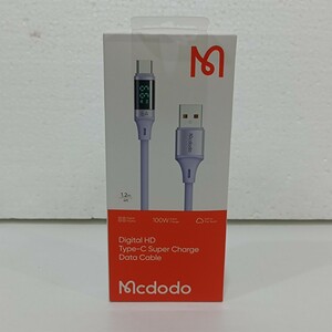 【送無】Mcdodo USB-Cケーブル 1.2m 6A急速充電 出力スクリーン表示 Type-C 充電コード y1101-1