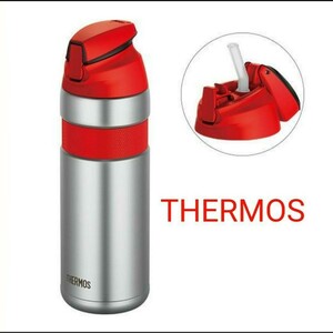 【新品】サーモス（THERMOS）真空断熱ストローボトル（自転車用設計）レッド