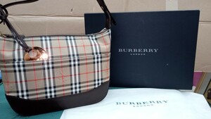  美品 BURBERRY バーバリー　ノバチェック　 シャドーホース コインチャーム　ワンショルダーバッグ　ハンドバッグ 