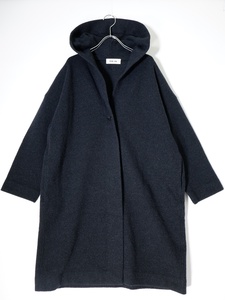 evam eva/エヴァムエヴァ press wool hooded coat プレスウールフーデットコート [LCTA74130]