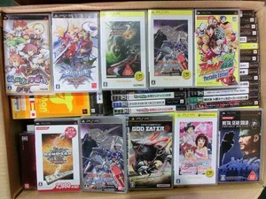 T【KM14-98】【140サイズ】未検品/PSP ゲームソフト まとめてセット/太鼓の達人 桃太郎電鉄 パワプロ モンハン 他