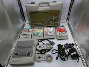 【IJ25-93】【100サイズ】ニンテンドー スーパーファミコン 本体セット/ケース・ソフト付/通電可/ジャンク扱い/※傷・汚れ・ヤケ有