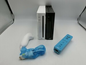 【HW73-67】【80サイズ】▲ニンテンドー Wii 本体2台＆コントローラー/ゲーム機/任天堂/ジャンク扱い/※傷・汚れ有