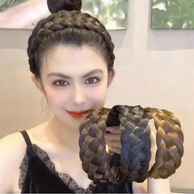 レディースヘアバンド かつらヘッドバンド かつらカチューシャ ウィッグ三つ編みヘアバンド_画像1