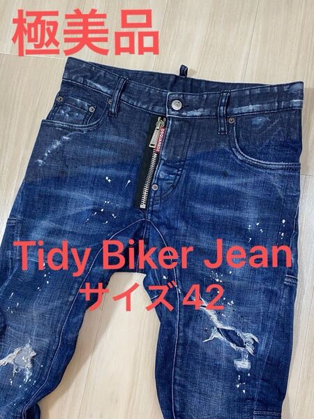 美品 DSQUARED2 Tidy Biker JEAN サイズ42 zip ジップバイカー