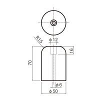 K-114 アオリ当りゴム　50×70　2個セット_画像2