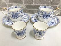 ★中古品★ NARUMI ナルミ BONE CHINA ボーンチャイナ カップ＆ソーサー エッグスタンド 金彩 ブルー_画像1