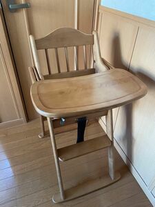ベビーチェア 椅子 ビンテージ レトロ ハイチェア 木製 子供椅子
