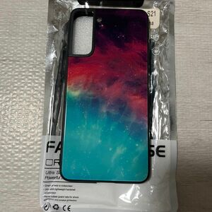 Galaxy S21 ケース カバー ハードケース ギャラクシー 赤 緑 グラデ