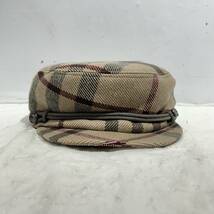 (志木)美品★BURBERRY/バーバリー キャスケット 56-57cm ウール 羊毛100％ キャップ 帽子 チェック柄 ハンチング ワークキャップ (o)_画像2