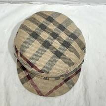 (志木)美品★BURBERRY/バーバリー キャスケット 56-57cm ウール 羊毛100％ キャップ 帽子 チェック柄 ハンチング ワークキャップ (o)_画像6