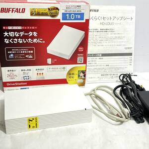 (志木)BUFFALO/バッファロー パソコン＆テレビ録画用 外付けハードディスク HD-LD1.0U3-WHA 1.0TB ホワイト 白 初期化済