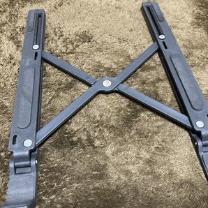 リモートワーク、ノマドワークに★PCスタンド折りたたみ型★軽量ブラック