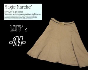 美品レディースM◇Magie Marche (株)ワールド◇フレアスカート モカ