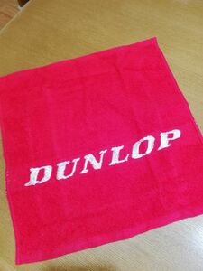 ダンロップ　DUNLOP　新品　ハンドタオル　ロゴ刺繍入り　赤　無地　ゴルフ