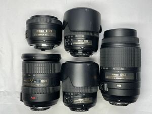 54 Nikon AF-S NIKKOR 35mm F1.8 G / 18-200mm F3.5-5.6 G ED VR / 55-300mm F4.5-5.6 G ED VR など 5本 まとめ売り ジャンク