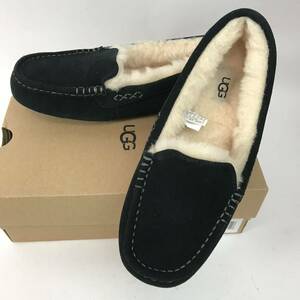 g53 UGG アグ モカシン スリッポン ムートン シューズ ブラック レザー フラットシューズ 24cm レディース 正規品