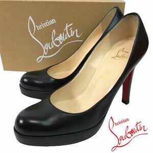 g60 Christian Louboutin クリスチャン ルブタン レザー パンプス ハイヒール ピンヒール ブラック 37 イタリア製 正規品 