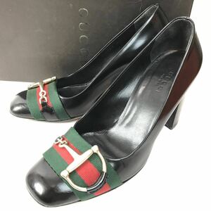 g63 GUCCI グッチ ホースビット レザー パンプス シェリーライン 本革 パンプス フォーマル 正規品　35C イタリア製 フォーマル ブラック