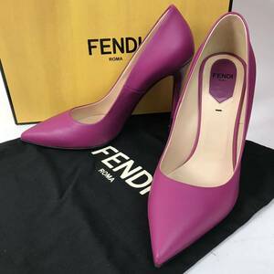 g67 FENDI フェンディ ピンク レザー パンプス ハイヒール 37 イタリア製 良品 フォーマル 革靴 シューズ　正規品