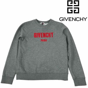 g318 GIVENCHY PARIS ジバンシィ キッズ ロゴ トレーナー 12+ スウェット トップス グレー 子供用 レディース 正規品 裏起毛 ジバンシー