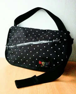 beruf baggage dot pattern messenger bag cordura made in Japan black light weight . roof shoulder 