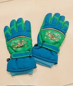  Junior snow перчатка перчатки Size/8-10y голубой × зеленый снежные игры защищающий от холода уличный 