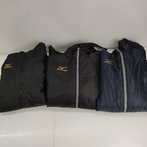 No.4406★1円～【MIZUNO】ミズノ ベンチコート3点セット Mサイズ×1, Fサイズ×2 箱根駅伝ロゴあり 陸上部 防寒 ロングコート 中古品