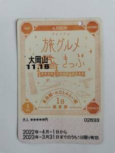 〇使用済み　東急電鉄　『横濱中華街 旅グルメきっぷ』東急線・みなとみらい線１日乗車券　コレクション用に