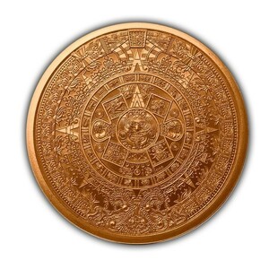 [カプセル付き] (新品) 南アメリカ・アステカ暦 純銅・1オンス 28.35gm 銅貨 コイン
