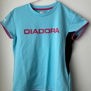 Tシャツ 半袖Tシャツ　レディースＬ　ディアドラ　水色　テニスウエア　テニスウェア