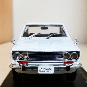 国産名車コレクション 1/43 日産 ダットサン ブルーバード 1600 SSS 白 1969 アシェット 旧車 クラシックカー ミニカー Oの画像3