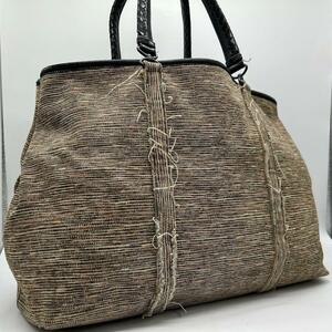 1円◆美品◆大容量 ボッテガヴェネタ BOTTEGA VENETA トートバッグ ボストンバッグ ショルダー ビジネス メンズ キャンバス レザー 本革 A4