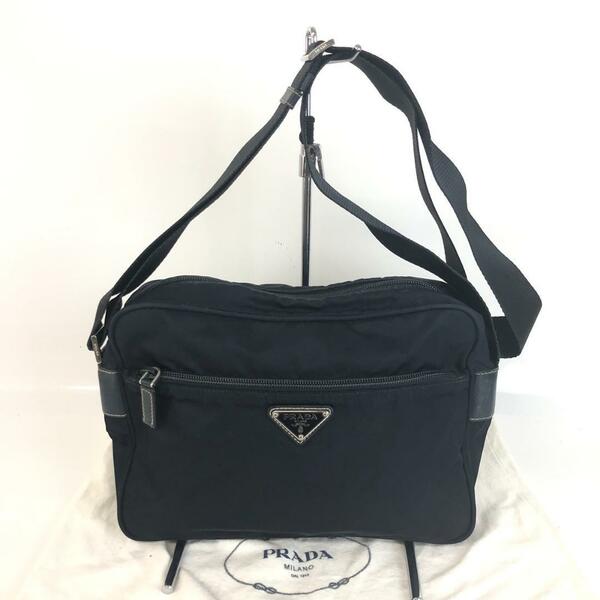 PRADA プラダ ナイロン ロゴプレート ショルダーバッグ ネイビー レディース メンズ ブランド 送料無料 鞄 カバン かばん