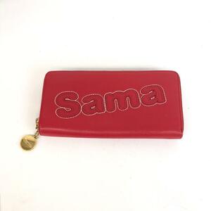 Samantha Thavasa サマンサタバサ ラウンドファスナー 長財布 レッド レディース ブランド ロゴ 美品 送料無料