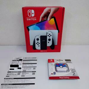 【１円スタート!/未使用】 Nintendo Switch ニンテンドースイッチ 本体 有機ELモデル ホワイト + CARD POD 保証印・レシート有 G240202-52