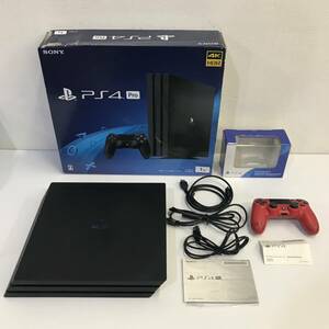 SONY Playstation4 PS4 Pro CUH-7200B 1TB ブラック + DUALSHOCK4 ワイヤレスコントローラー マグマレッド 起動確認済 欠品有 G240221-54