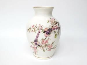 【2-202】 YAMAJI 正峯窯 花瓶 花器 花鳥柄 金彩 高さ約23cm