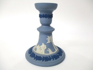 【2-154】WEDGWOOD ウエッジウッド ブルージャスパー キャンドルホルダー 