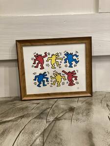 即決キースヘリングkeith haringダンシングドッグ額装ポスター正規品ポップアートvintageヴィンテージpop art