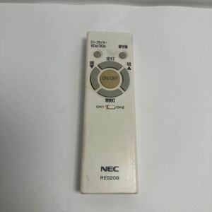 「T52_7P」NEC シーリングライト用 RE0208 LED 純正リモコン 動作確認済み 